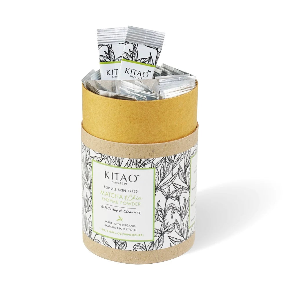KITAO Matcha & Chia Enzyme Powder Wash + Foaming Net
