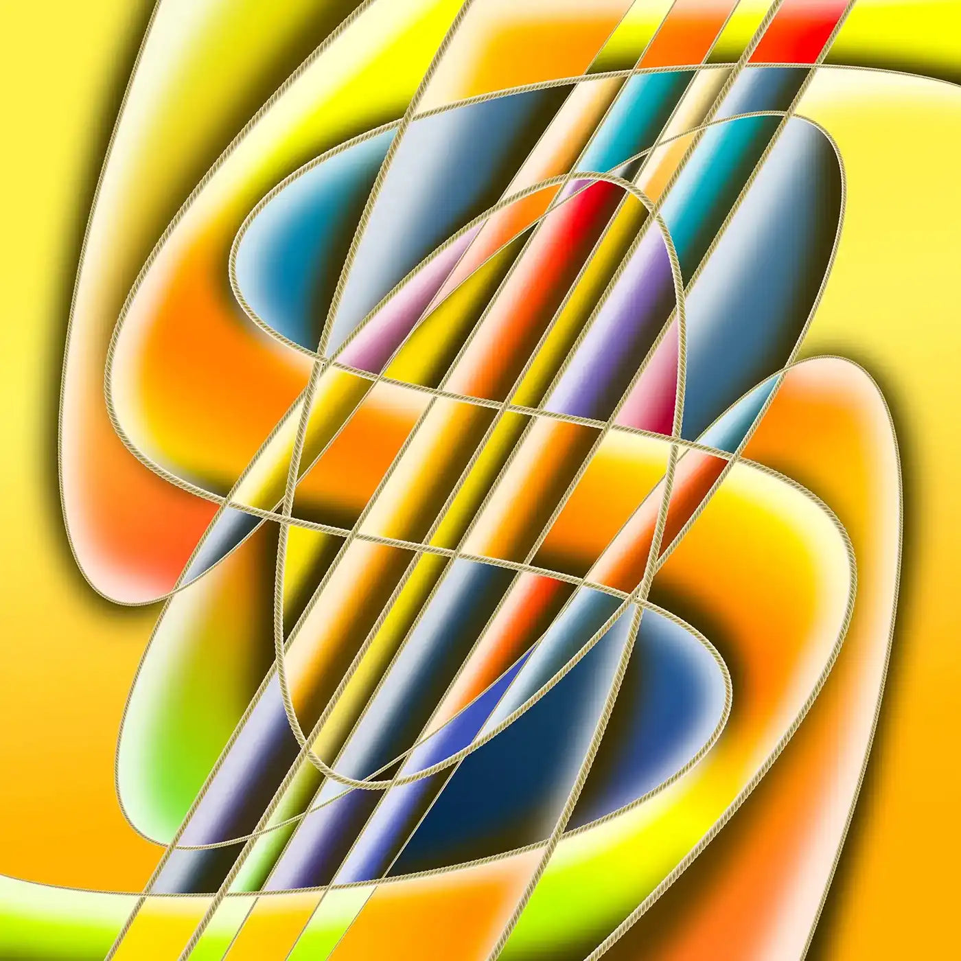 Picture Long Dress Yellow