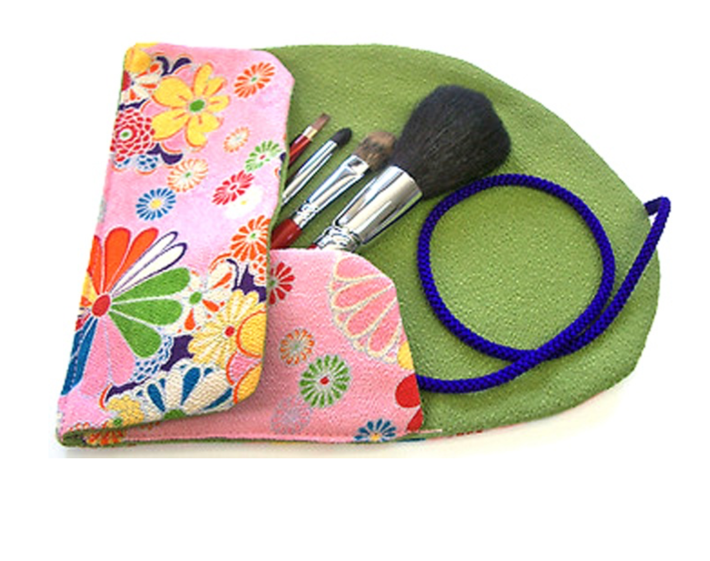 4-PCS Makeup Brush Set with Kimono pouch